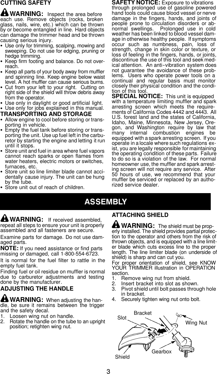 Page 3 of 12 - Snapper S31sst User Manual  To The 1164ea9d-f5d4-48d4-84f3-dd984dc70c9b