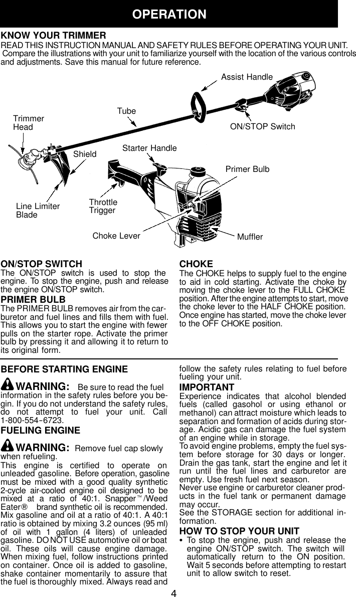 Page 4 of 12 - Snapper S31sst User Manual  To The 1164ea9d-f5d4-48d4-84f3-dd984dc70c9b