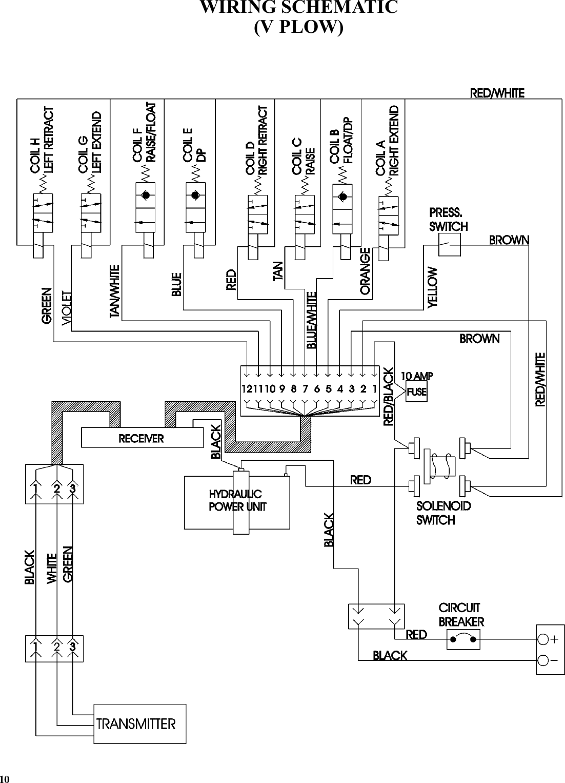 10WIRING SCHEMATIC(V PLOW)