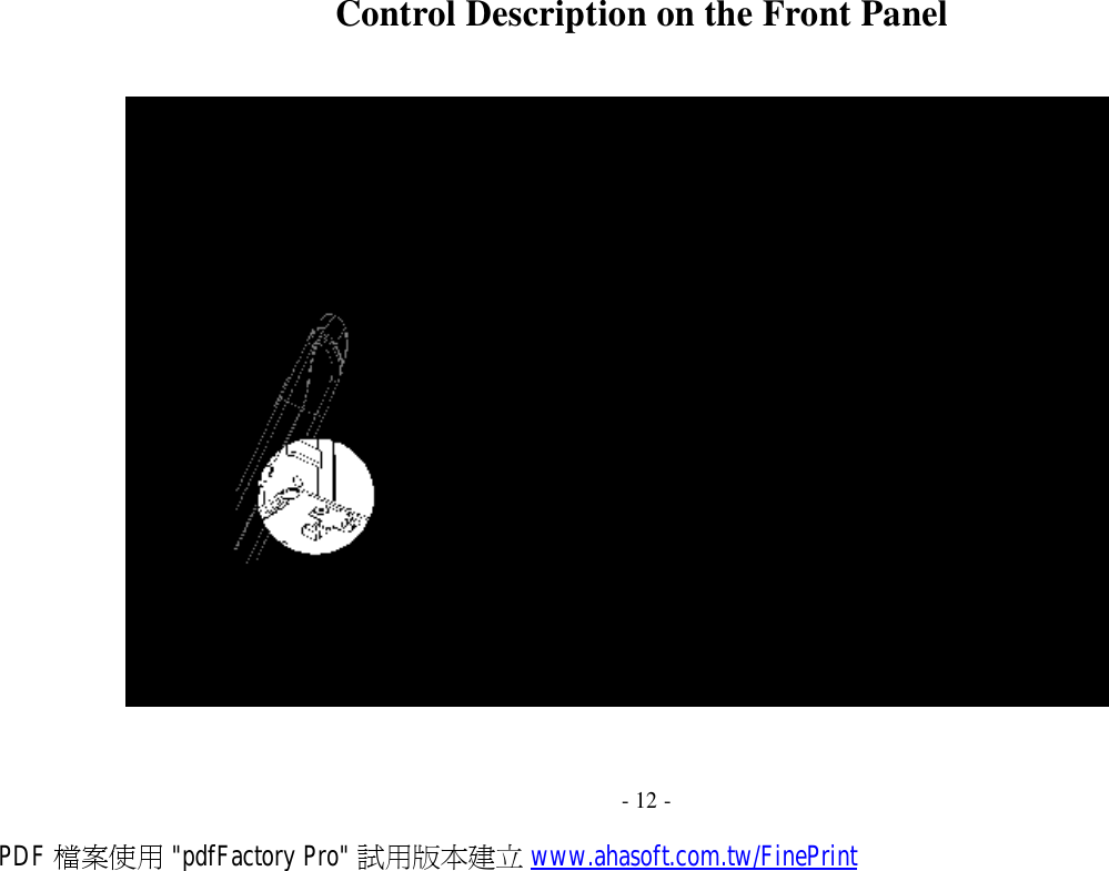 Control Description on the Front Panel         - 12 - PDF 檔案使用 &quot;pdfFactory Pro&quot; 試用版本建立 www.ahasoft.com.tw/FinePrint