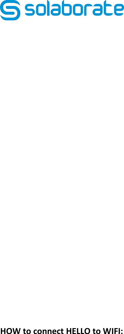 HOWtoconnectHELLOtoWIFI: