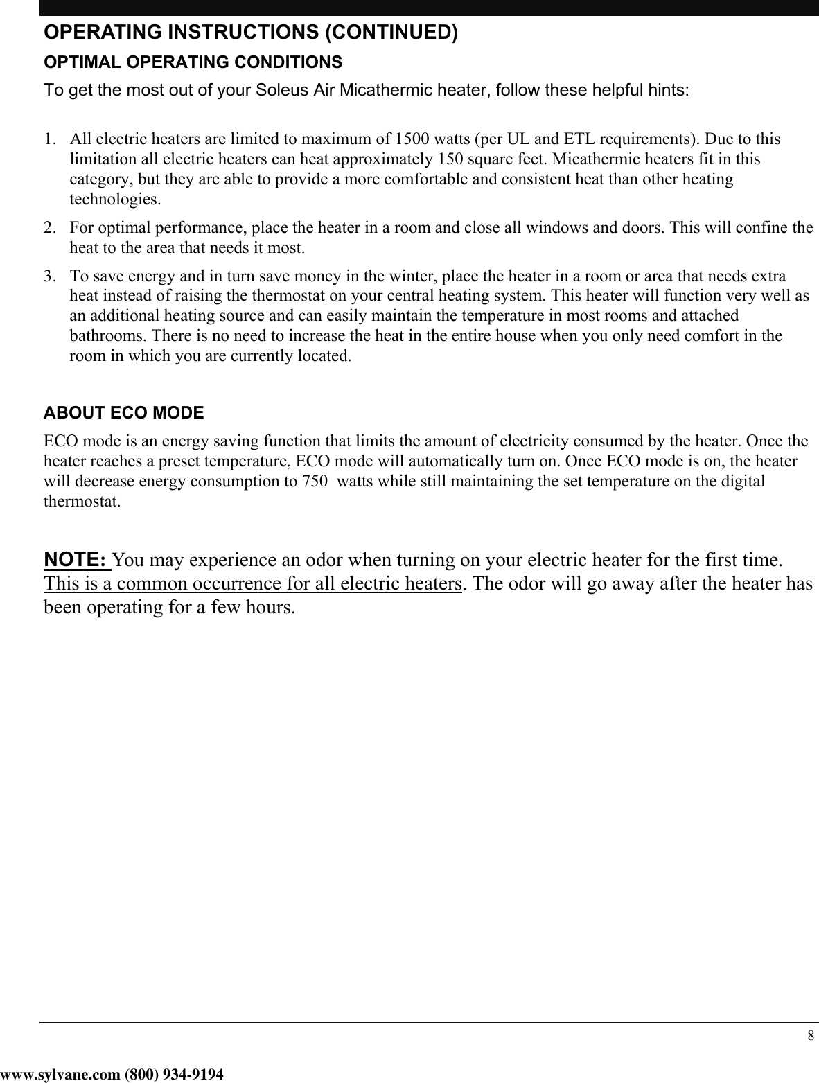 Page 8 of 10 - Soleus-Air Soleus-Air-Hm4-15E-01-Users-Manual-  Soleus-air-hm4-15e-01-users-manual