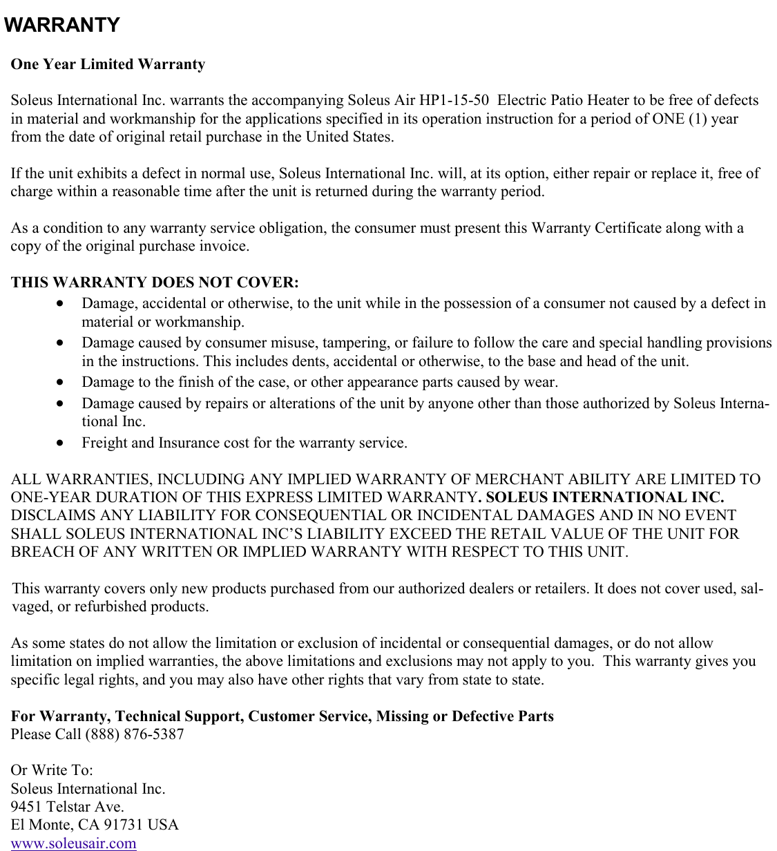 Telstar Air Conditioner Manual