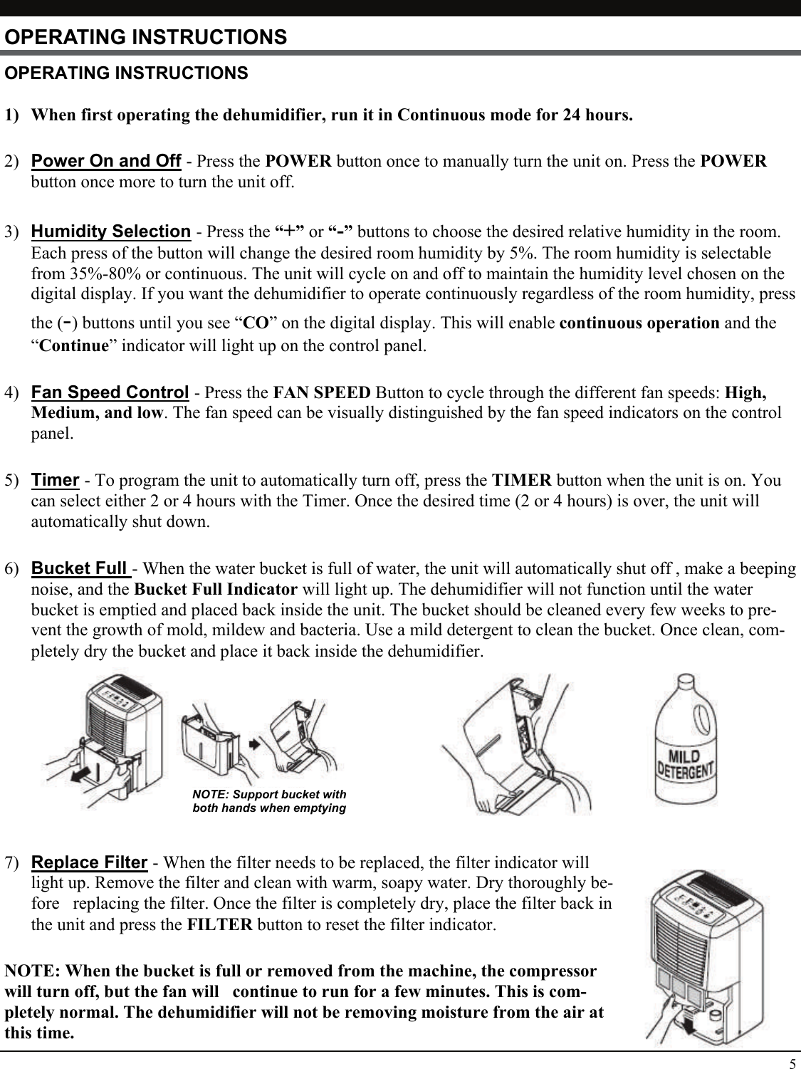 Page 5 of 8 - Soleus-Air Soleus-Air-Soleus-Air-Dehumidifier-Gm-Deh-30M-1-Gm-Deh-45-1-Users-Manual-  Soleus-air-soleus-air-dehumidifier-gm-deh-30m-1-gm-deh-45-1-users-manual