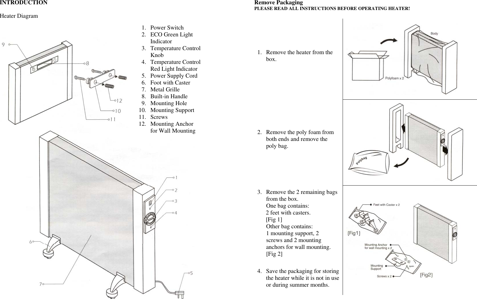 Page 2 of 5 - Soleus-Air Soleus-Air-Soleus-Air-Electric-Heater-Hgw-308-Users-Manual- MICATHERMIC PANEL HEATER  Soleus-air-soleus-air-electric-heater-hgw-308-users-manual