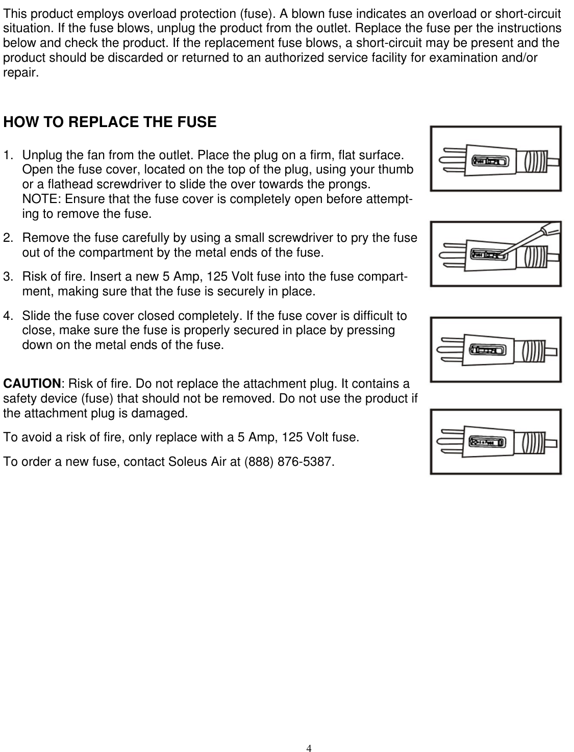 Page 4 of 8 - Soleus-Air Soleus-Air-Soleus-Air-Fan-Fs3-40R-30-Users-Manual- Soleus-air-soleus-air-fan-fs3-40r-30-users-manual