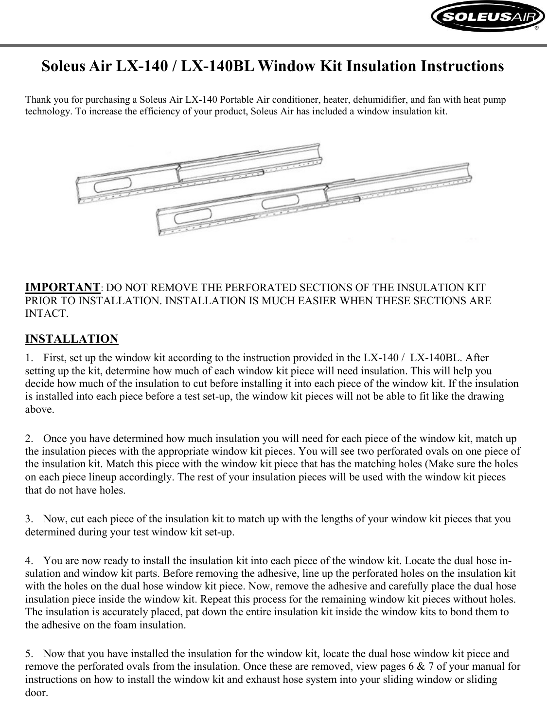 Page 1 of 1 - Soleus-Air Soleus-Air-Soleus-Air-Fan-Lx-140-Users-Manual- LX-140 Insulation Kit Instructions  Soleus-air-soleus-air-fan-lx-140-users-manual