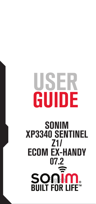 1USERGUIDESONIM XP3340 SENTINEL Z1/ECOM EX-HANDY 07.2English
