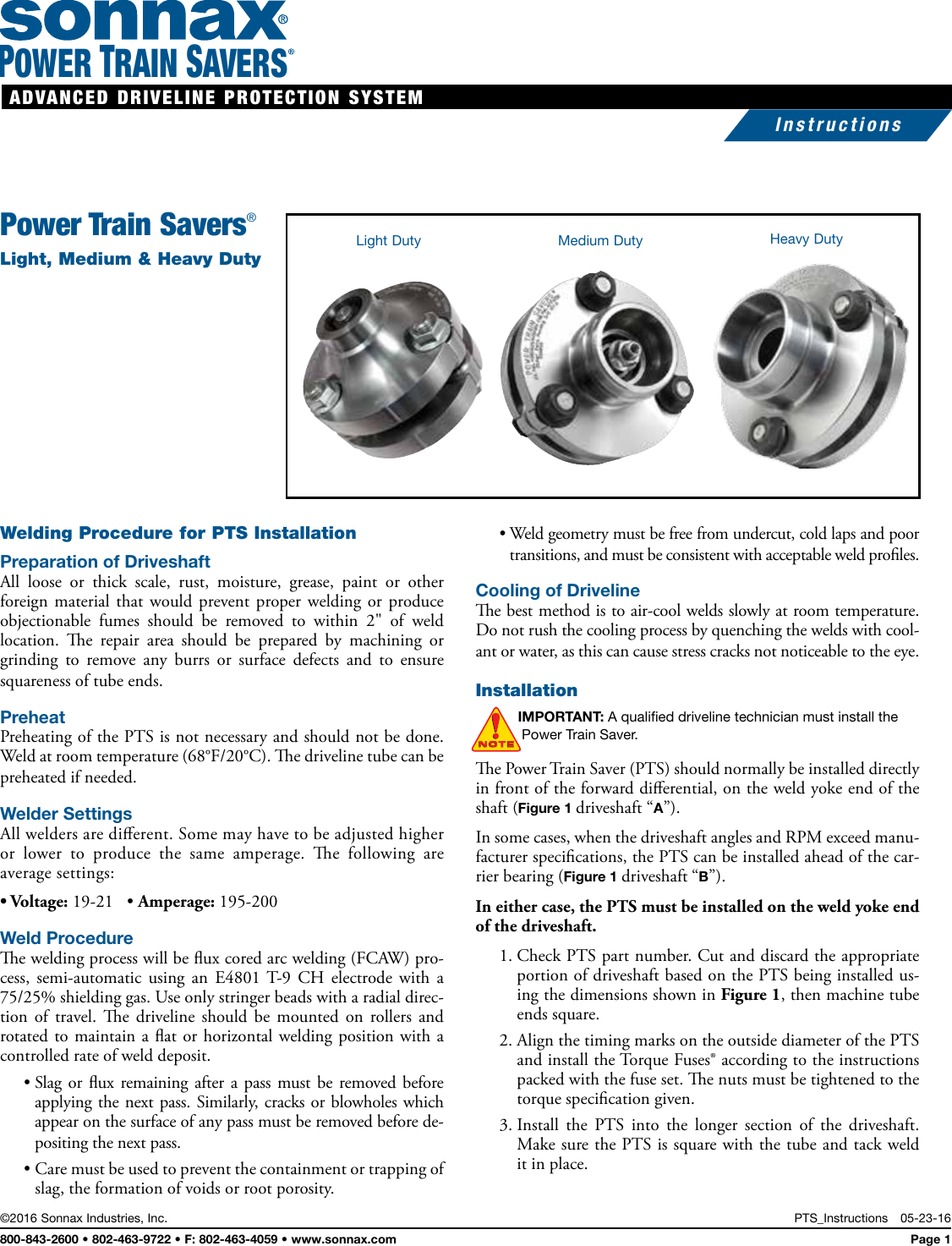 Page 1 of 2 - PTS Installation Instructions