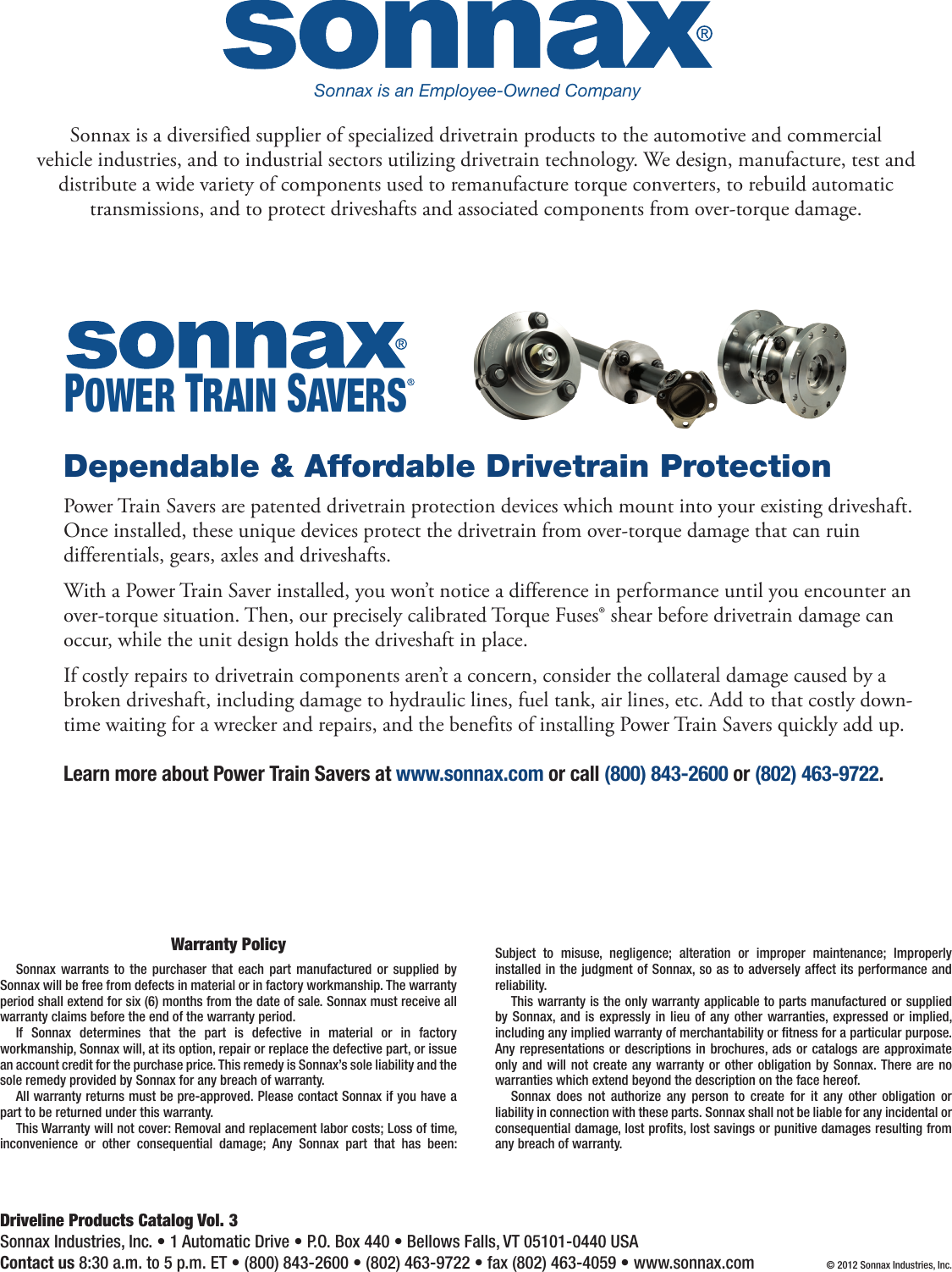 Sonnax Driveline Catalog