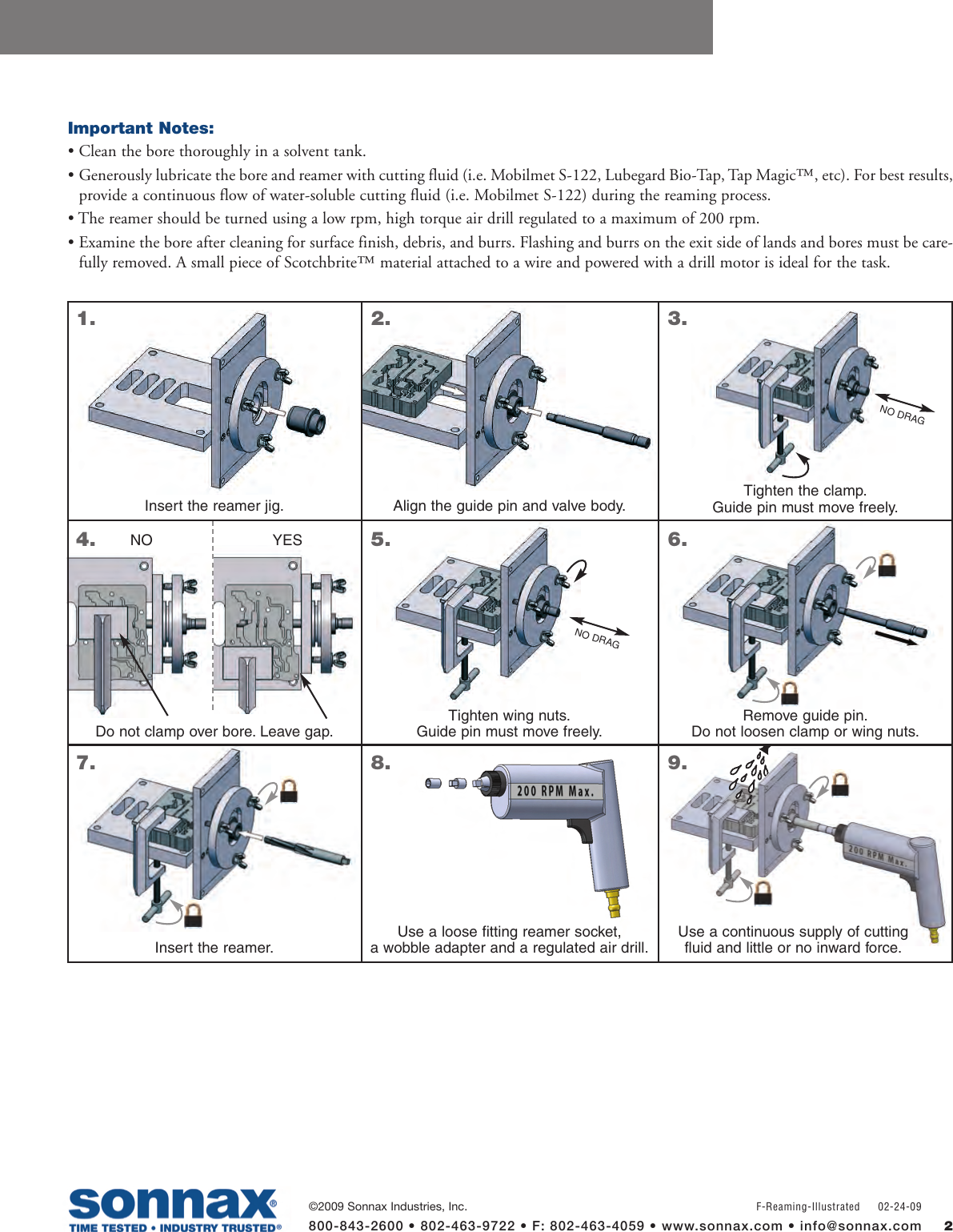 F Reaming Illustrated Sonnax tool kits VB FIX visual