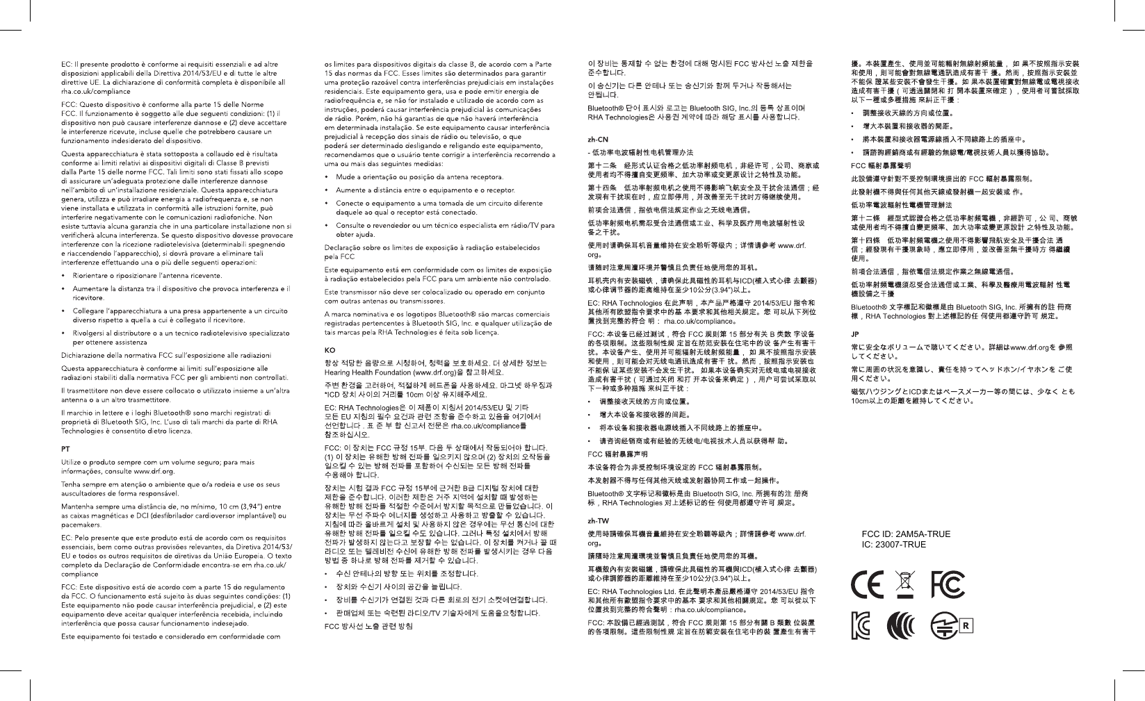 FCC ID: 2AM5A-TRUEIC: 23007-TRUE