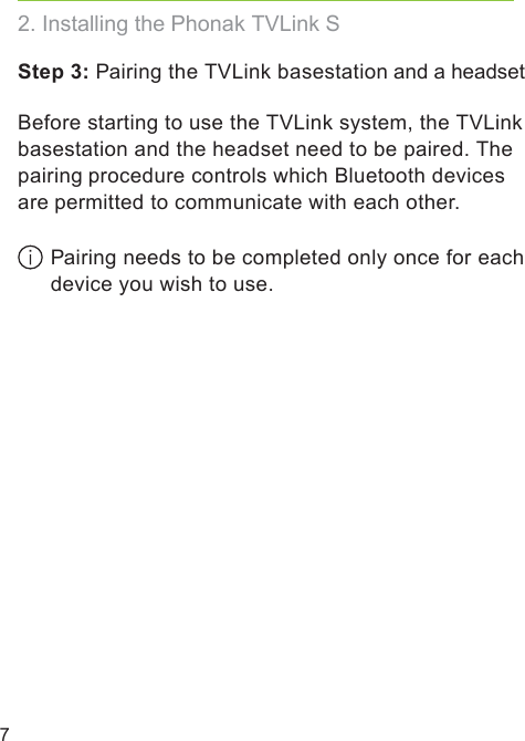 Page 8 of Sonova USA TVLINK2 Phonak TVLink S basestation User Manual manual