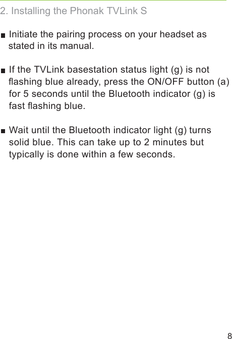 Page 9 of Sonova USA TVLINK2 Phonak TVLink S basestation User Manual manual