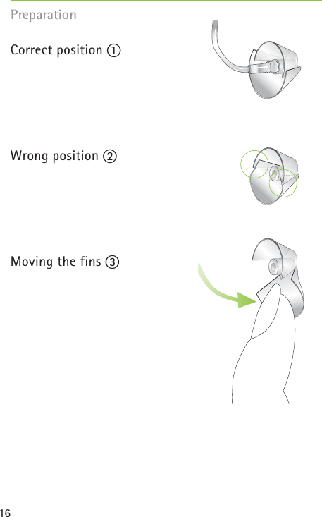 16Correct position ቢWrong position ባMoving the fins ቤPreparation