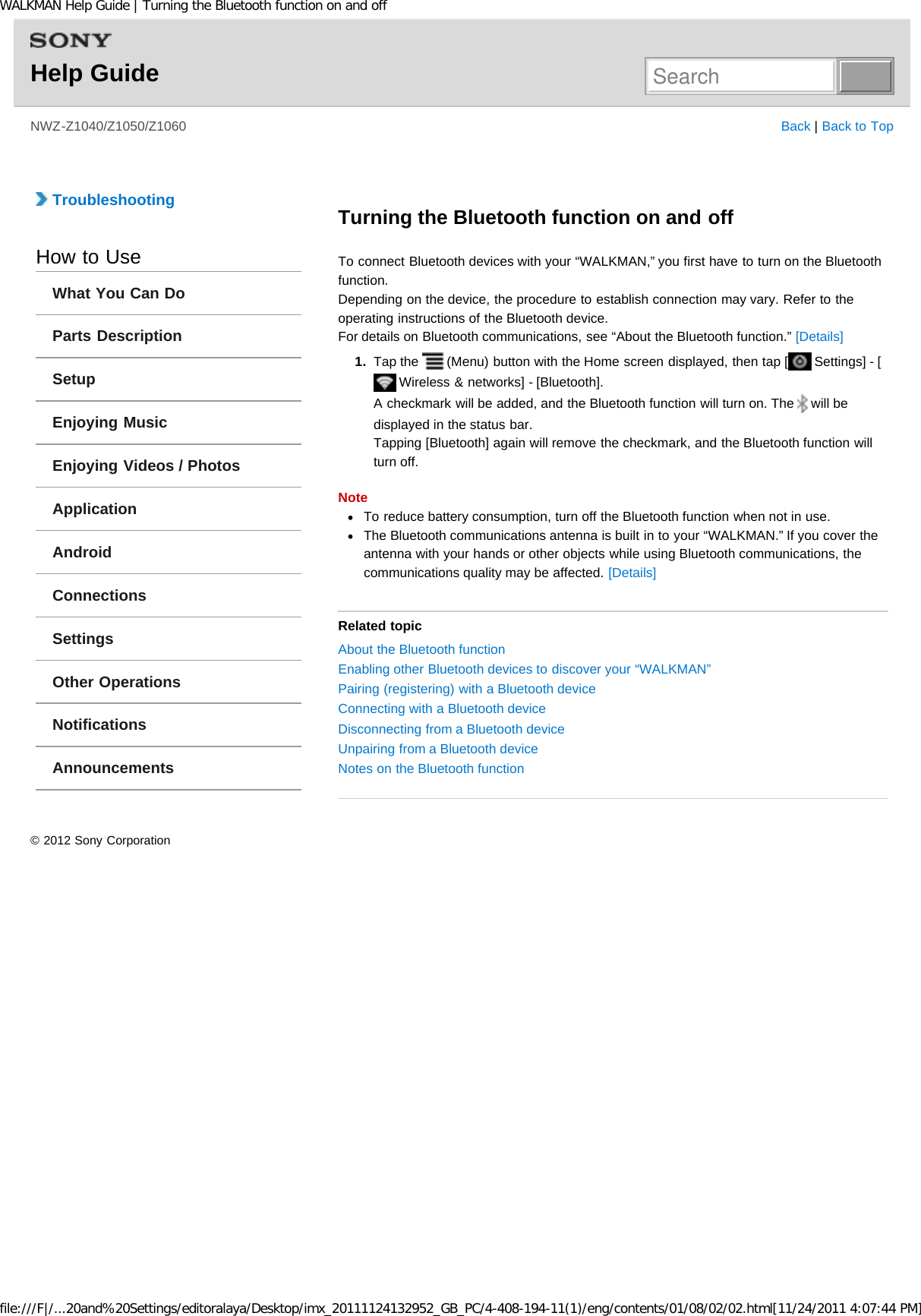 Page 117 of Sony Group NWZZ1000 Digital Media Player User Manual WALKMAN Help Guide   Top page