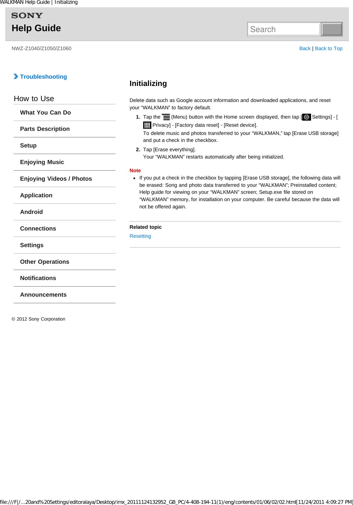 Page 218 of Sony Group NWZZ1000 Digital Media Player User Manual WALKMAN Help Guide   Top page