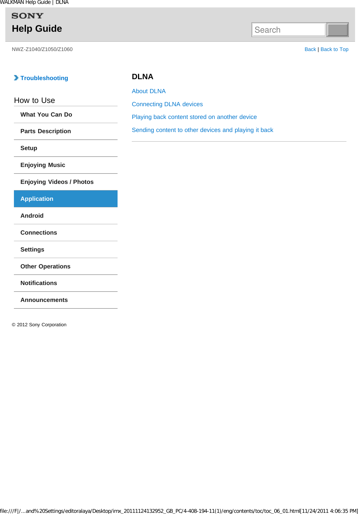 Page 51 of Sony Group NWZZ1000 Digital Media Player User Manual WALKMAN Help Guide   Top page