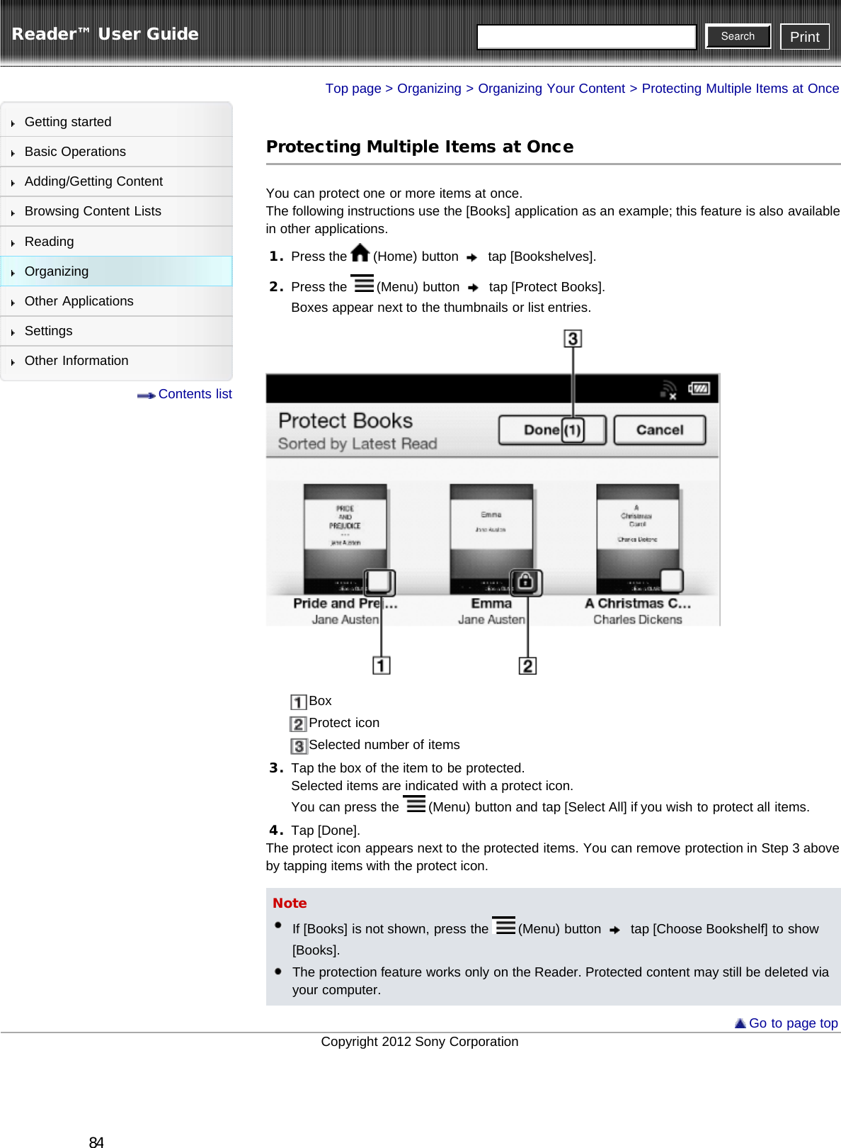 Page 84 of Sony Group PRST2 Digital Book Reader User Manual PRS T2   Reader        User Guide