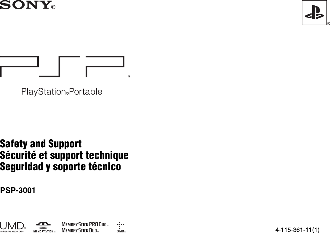 Safety and SupportSécurité et support techniqueSeguridad y soporte técnicoPSP-30014-115-361-11(1)USFRES