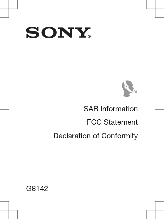 SAR InformationFCC StatementDeclaration of ConformityG8142