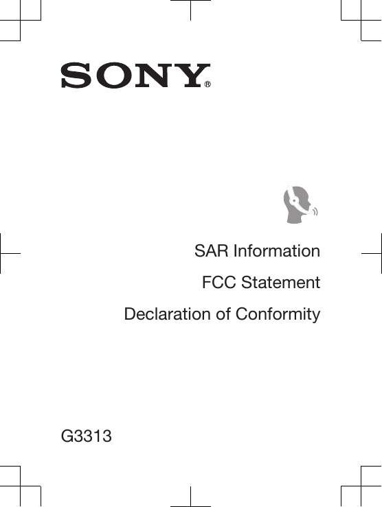SAR InformationFCC StatementDeclaration of ConformityG3313