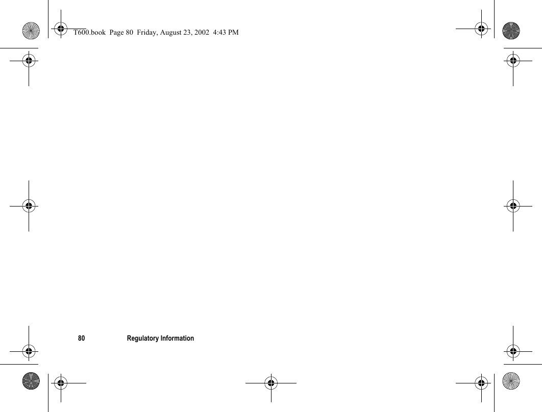 80 Regulatory InformationT600.book  Page 80  Friday, August 23, 2002  4:43 PM
