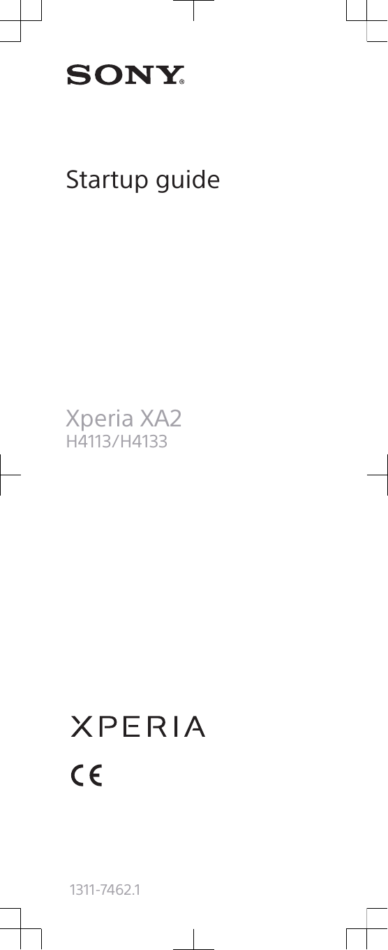 Startup guideXperia XA2H4113/H41331311-7462.1