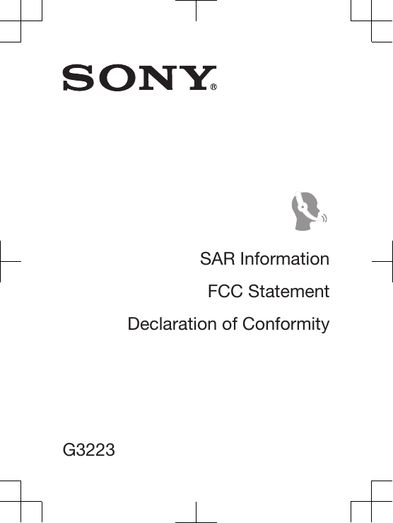 SAR InformationFCC StatementDeclaration of ConformityG3223