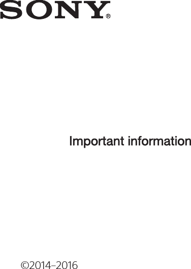©2014–2016Important information