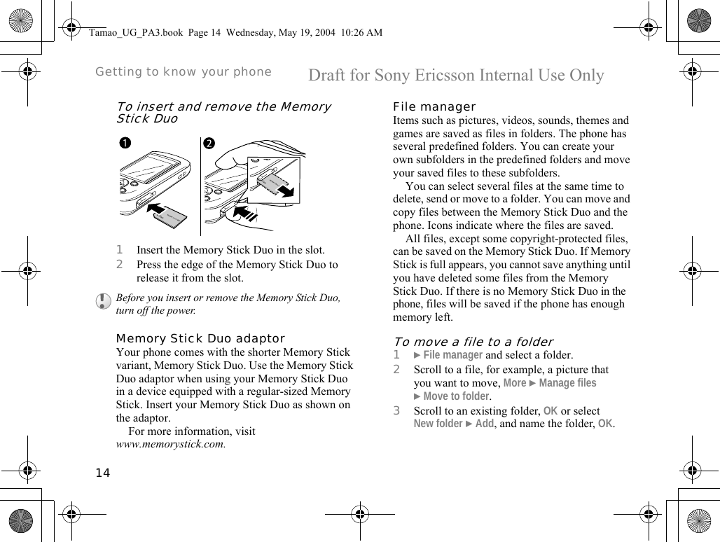 Page 14 of Sony A1021051 Licensed Transmitter User Manual Tamao UG PA3