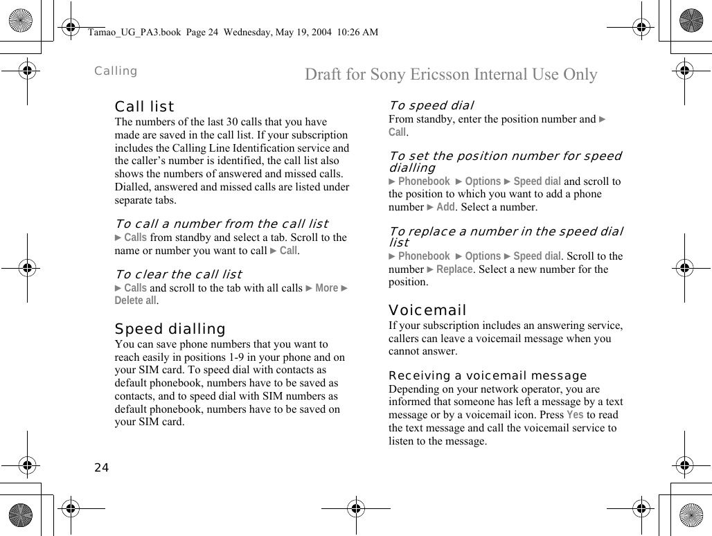 Page 24 of Sony A1021051 Licensed Transmitter User Manual Tamao UG PA3
