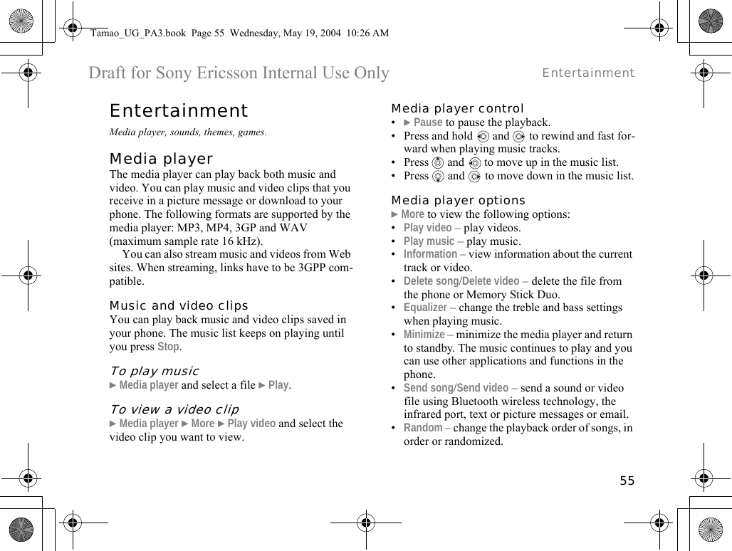 Page 55 of Sony A1021051 Licensed Transmitter User Manual Tamao UG PA3