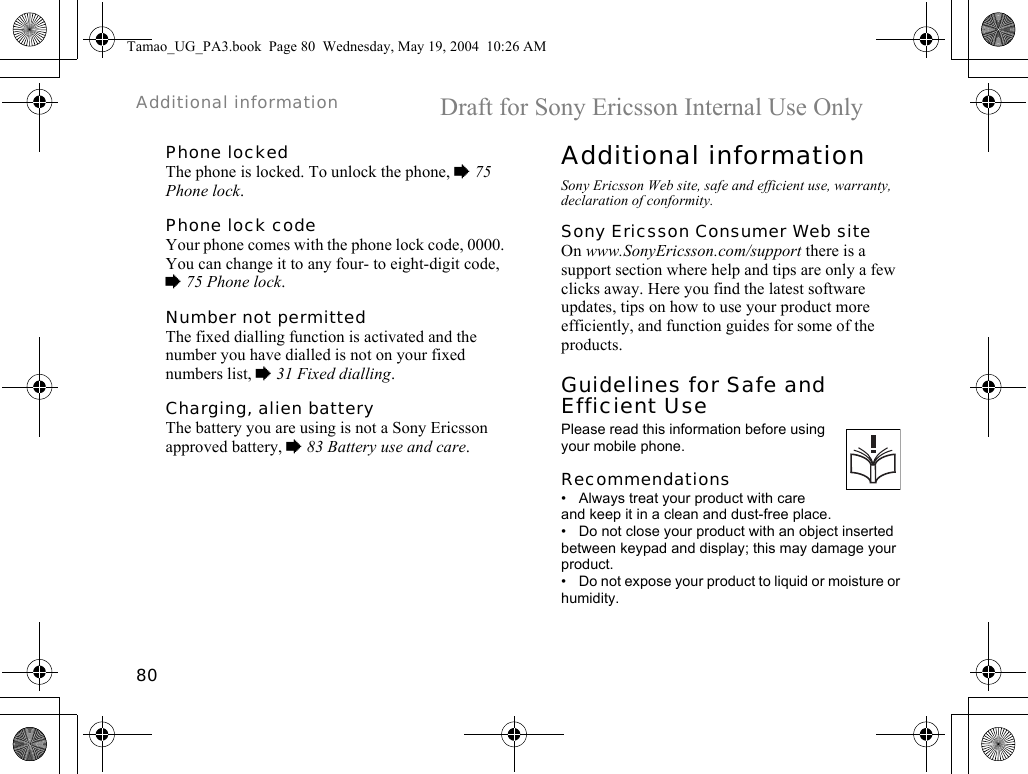 Page 80 of Sony A1021051 Licensed Transmitter User Manual Tamao UG PA3