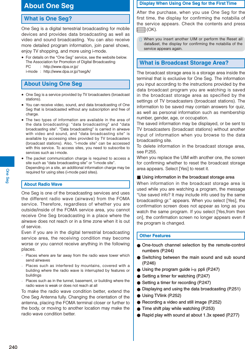 Page 242 of Sony A3624011 Licensed transmitter User Manual 