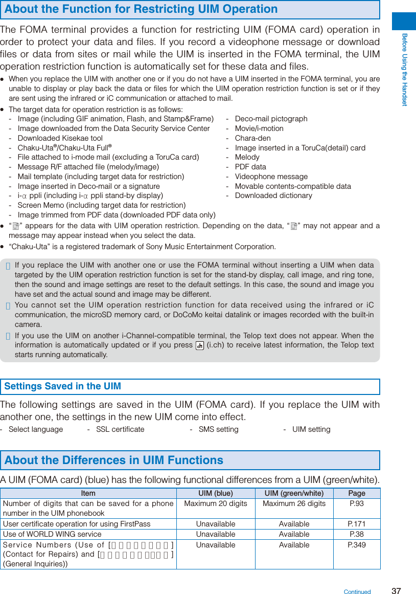 Page 39 of Sony A3624011 Licensed transmitter User Manual 