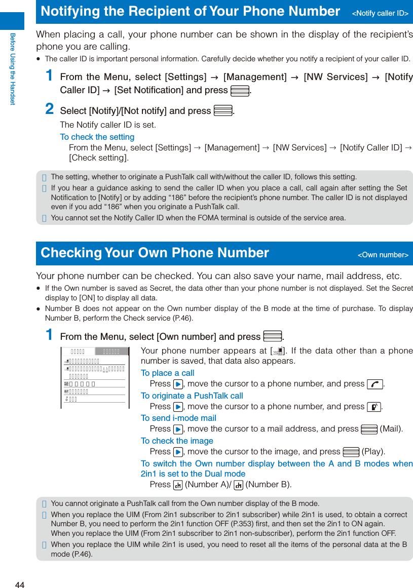 Page 46 of Sony A3624011 Licensed transmitter User Manual 