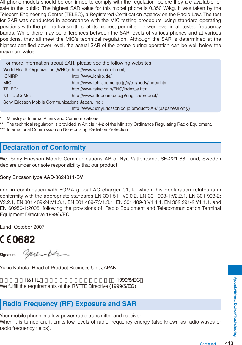 Page 165 of Sony A3624011 Licensed transmitter User Manual 