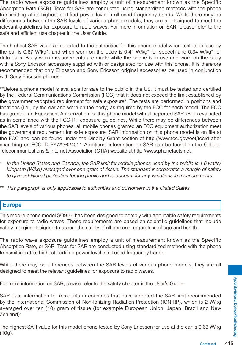 Page 167 of Sony A3624011 Licensed transmitter User Manual 