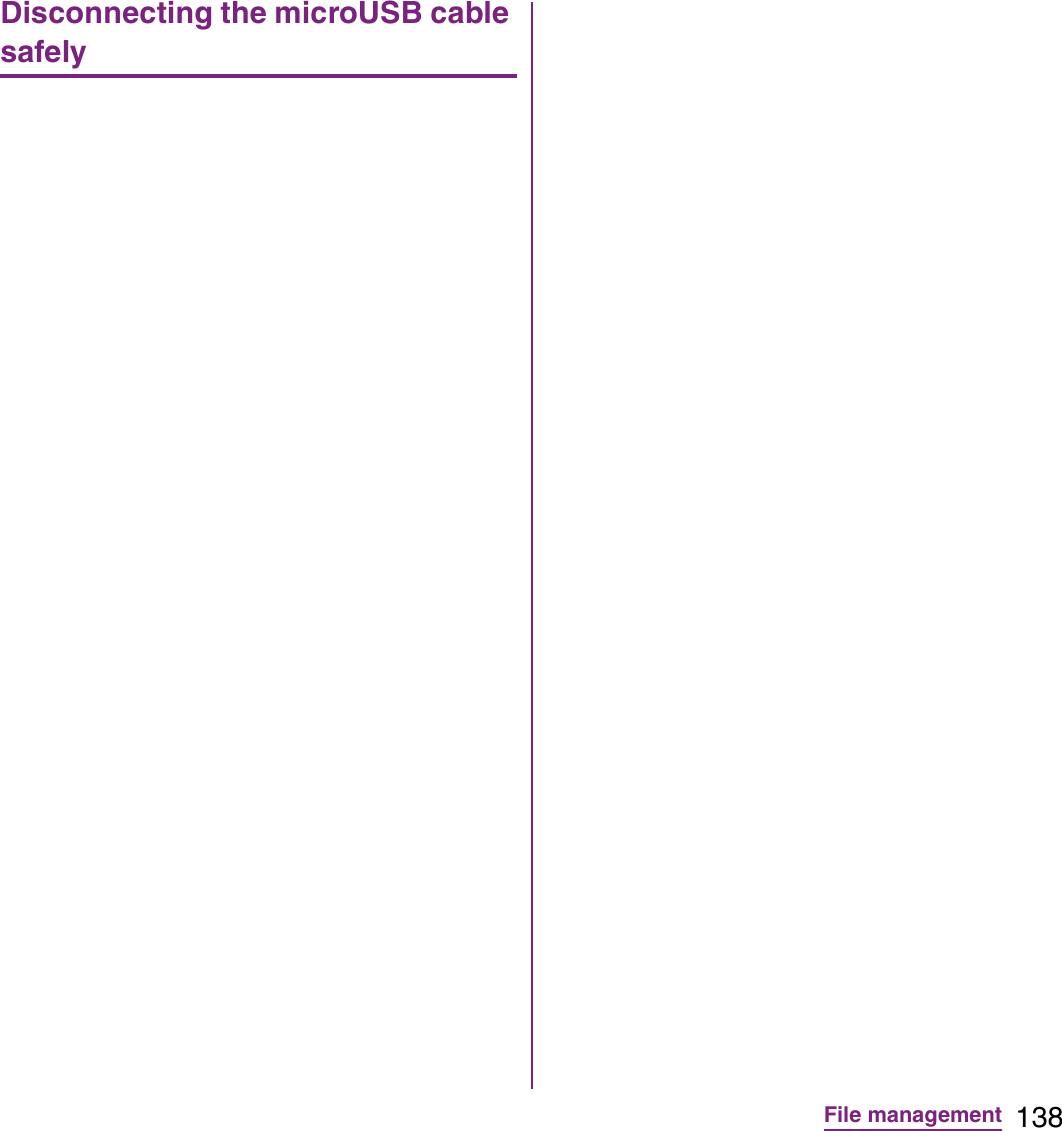 138File managementDisconnecting the microUSB cable safely