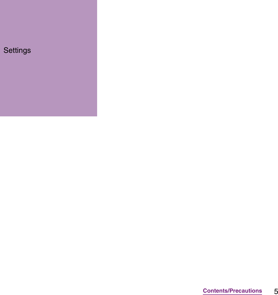 5Contents/PrecautionsSettings