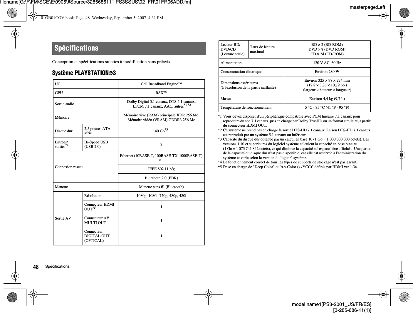 Sony Cbeh1300 Playstation 3 User Manual Playstation 3