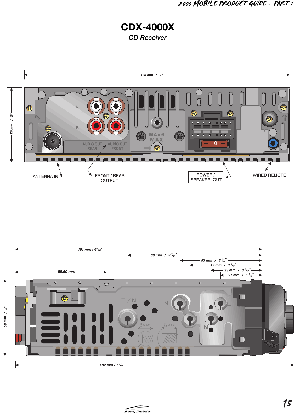 Page 2 of 2 - Sony CDX-4000X 90226A ME Product Guide P1Ver4 User Manual / Specifications Spec Sheet