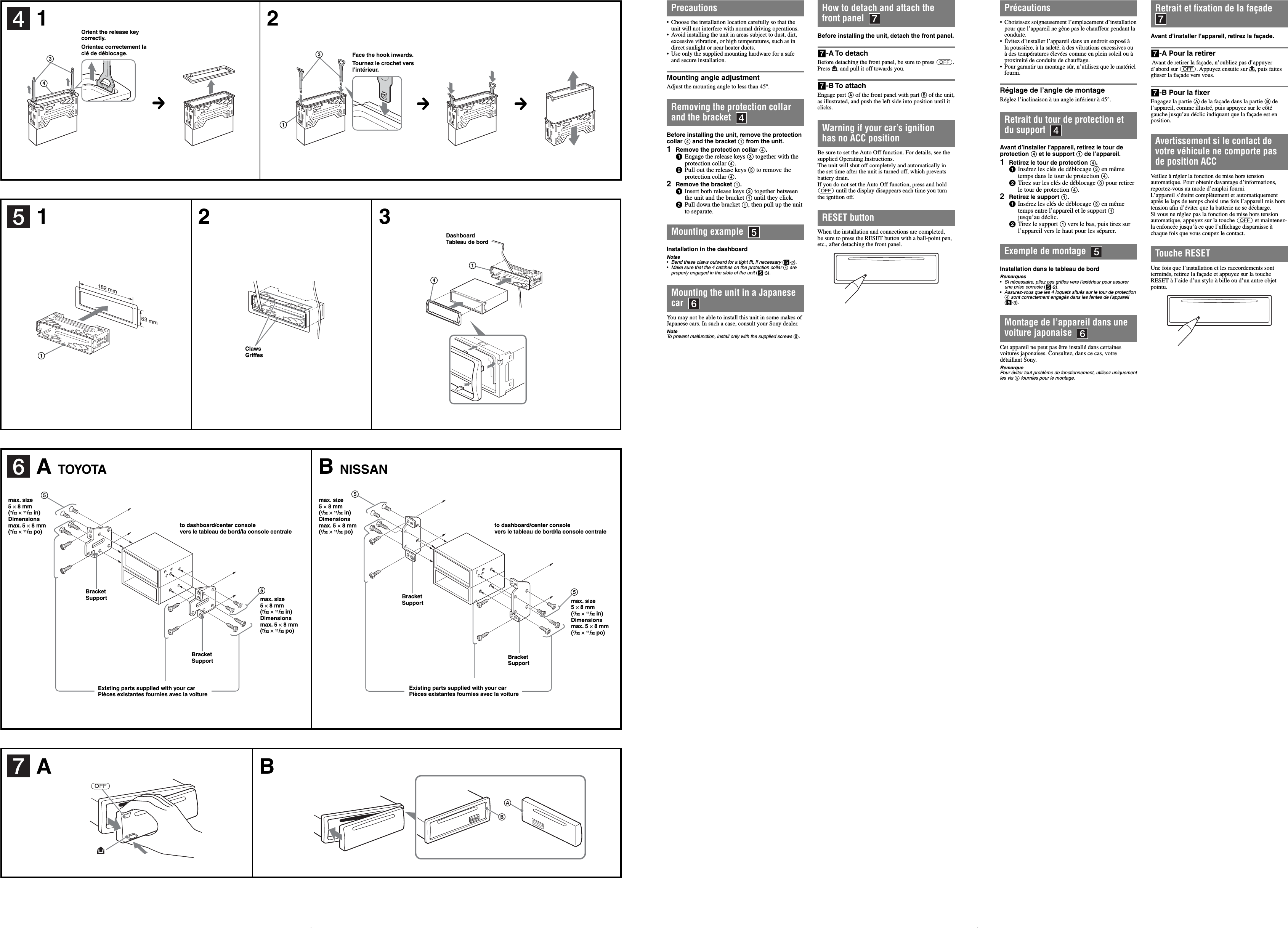 Page 2 of 2 - Sony CDX-GT41UW CDX-GT410U/GT41UW User Manual Installation/Connections CDXGT410U Install Conn