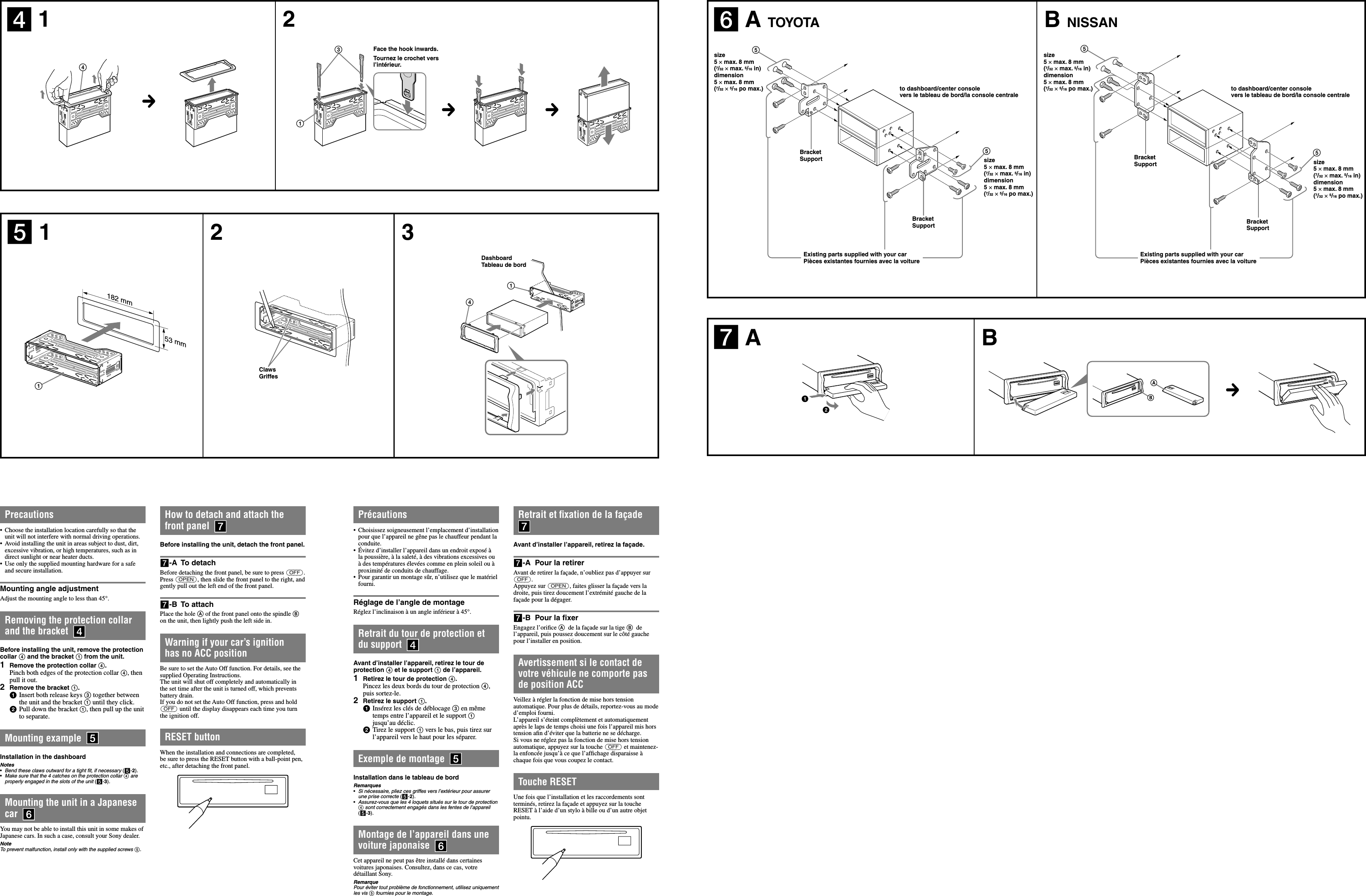 Page 2 of 2 - Sony CDX-GT740UI User Manual Installation/Connections CDXGT740UI Install EN FR