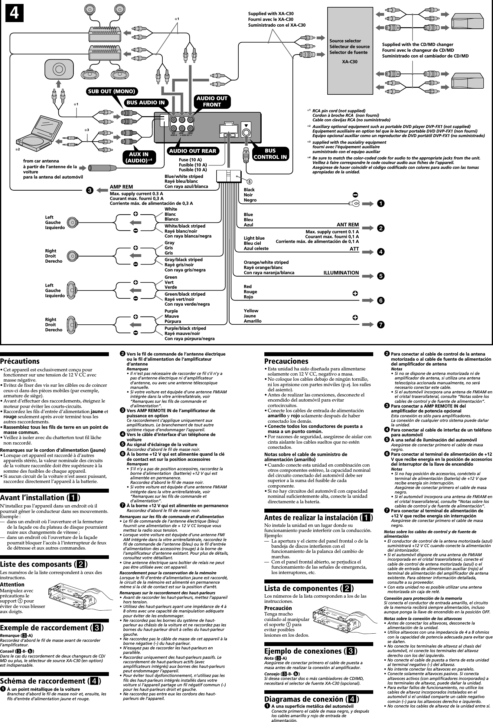 Page 2 of 4 - Sony CDX-MP70 User Manual Installation/Connection Instructions CDXMP70install