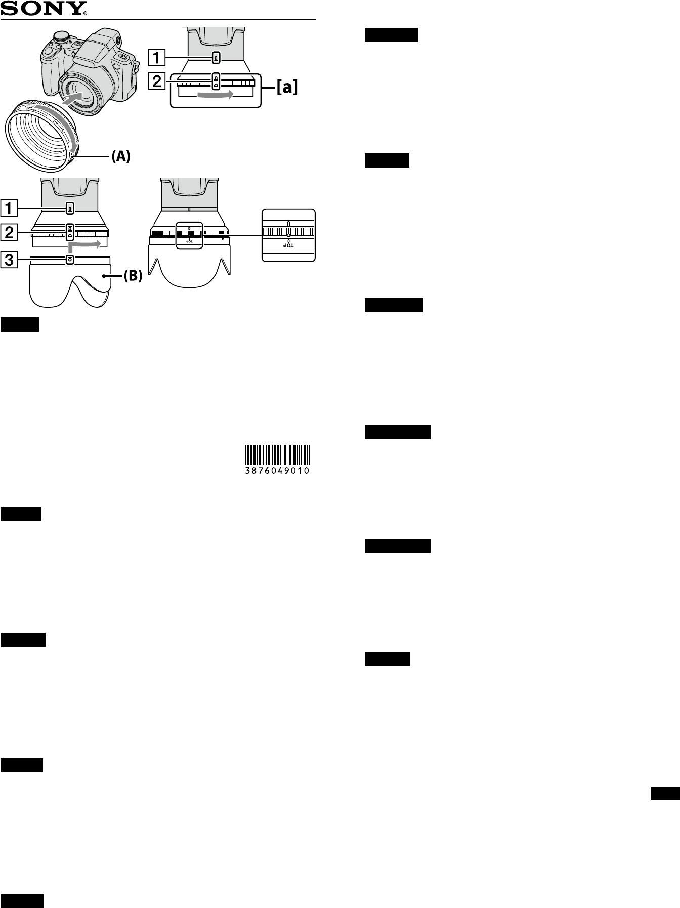 Sony DSC H50 User Manual Attaching The Lens Hood Flyer 3876049011