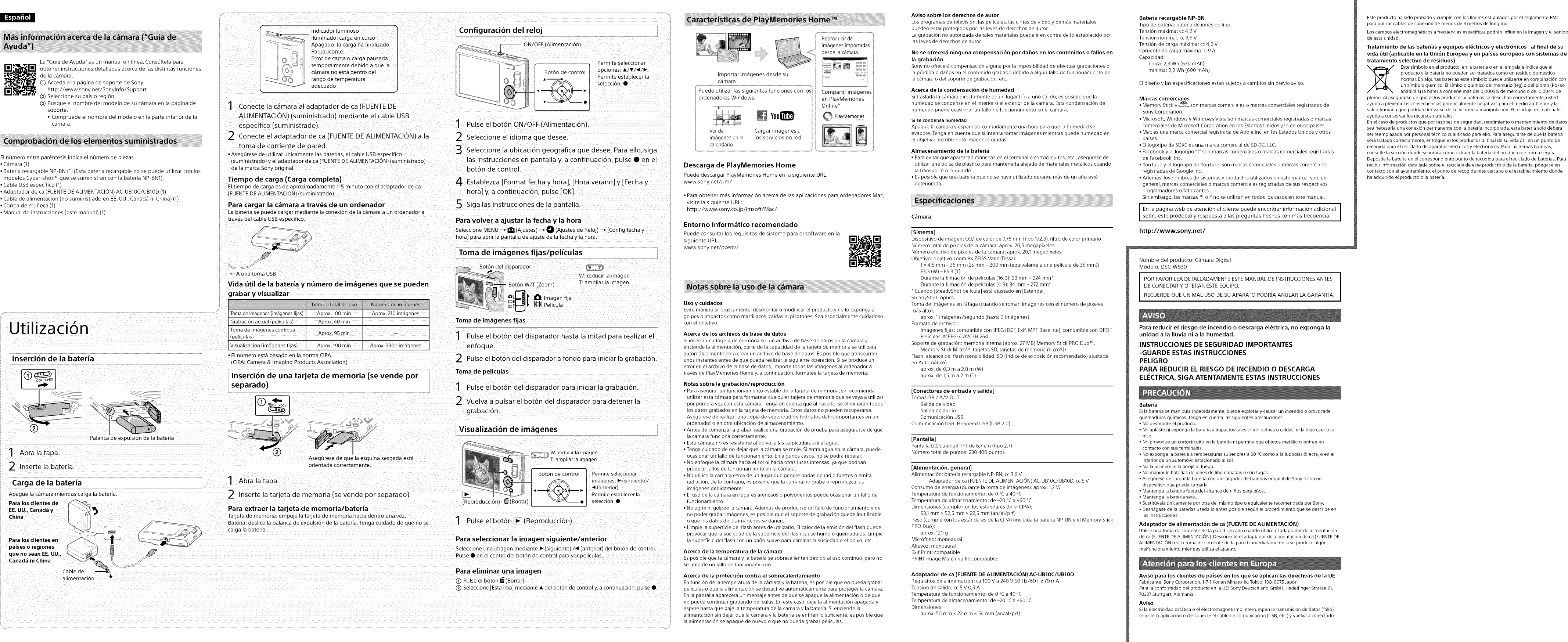 Page 2 of 2 - Sony DSC-W830/B User Manual  CAMERA - Manuals And Guides 1408177L