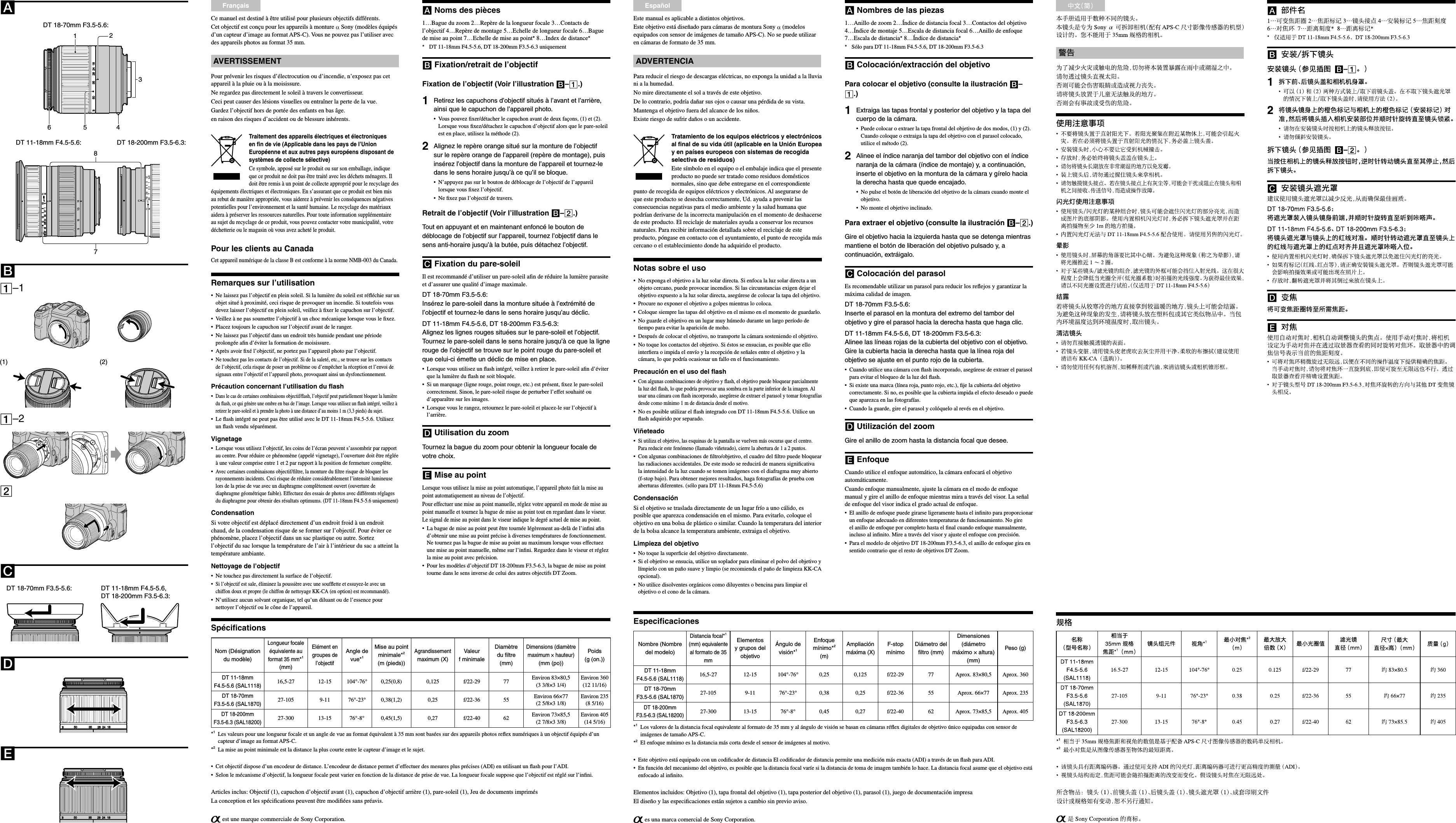 225 Array - sony dslr a700 sal1118 1870 18200 user manual operating  instructions rh usermanual wiki