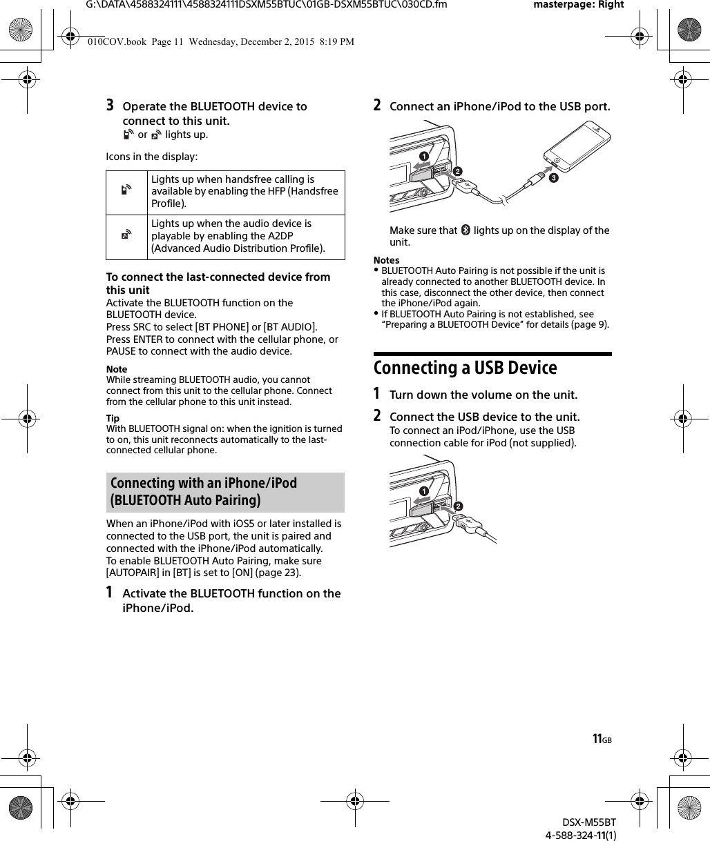 Sony DSXM55BT FM/AM Digital Media Player User Manual DSX M55BT